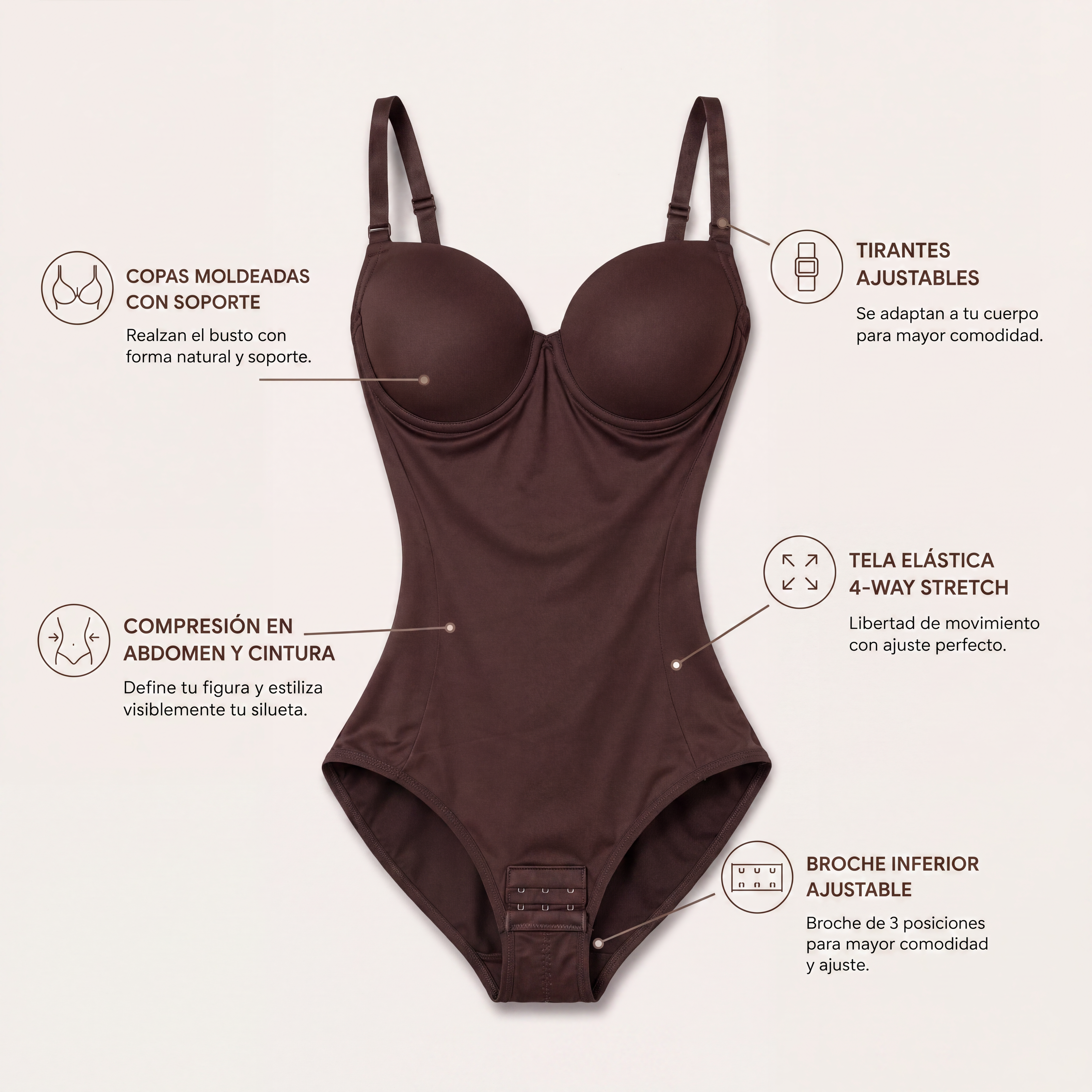 Fitted Bodysuit - Moldea, Define y Realza